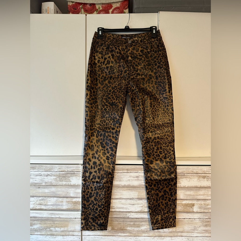 🐆 Hammer Jeans Leopard Print Coated Skinny Jeans Women’s Size 7 High Rise